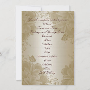 Invitación de bodas satin plumeria de oro