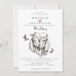 Invitación de bodas TODO en UNO Cabras enamoradas