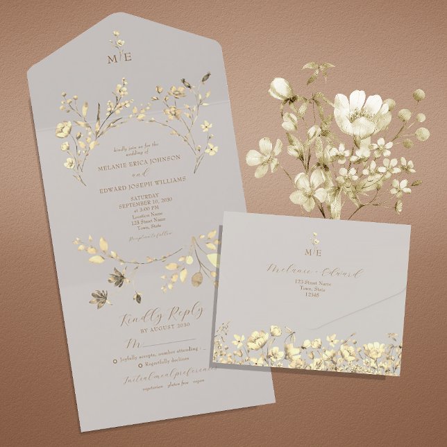 Invitación de bodas todo en uno para la caída del  (Subido por el creador)