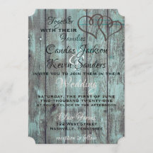 INVITACIÓN DE BODAS TURQUESA RÚSTICA