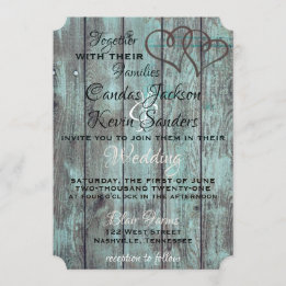 INVITACIÓN DE BODAS TURQUESA RÚSTICA