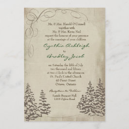 Invitación de bodas vintage evergreen