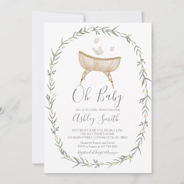 Invitación de Bohemian Oh Baby Shower (Anverso)