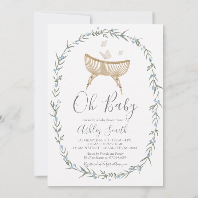Invitación de Bohemian Oh Baby Shower (Anverso)