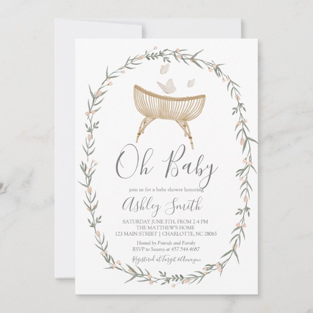 Invitación de Bohemian Oh Baby Shower (Anverso)