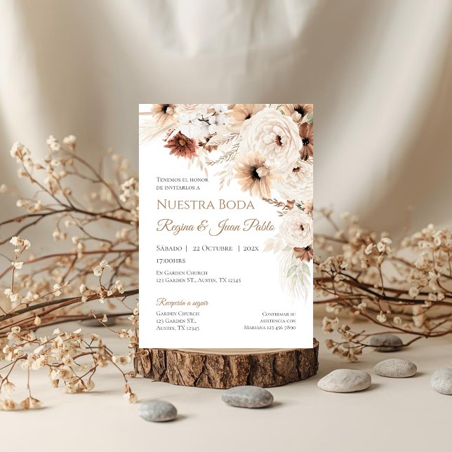 Invitación de Boho a la boda española (Subido por el creador)