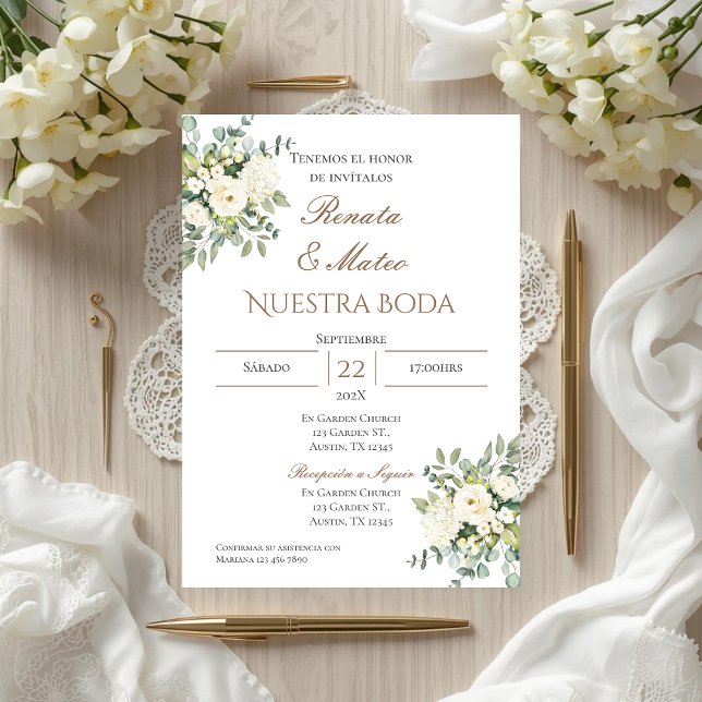 Invitación de Boho a la boda española (Subido por el creador)