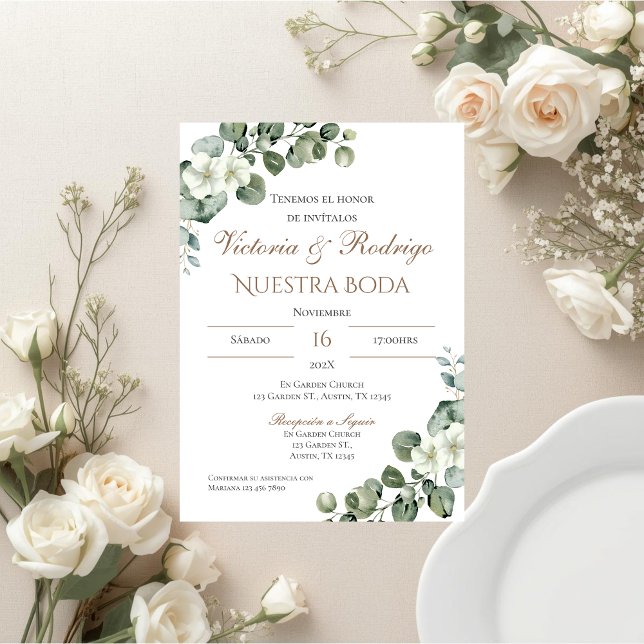 Invitación de Boho a la boda española (Subido por el creador)