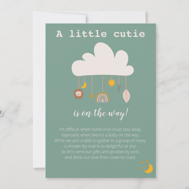 Invitación de Boho Baby Shower (Anverso)