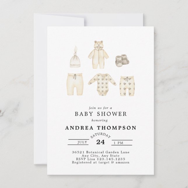 Invitación de Boho Baby Shower (Anverso)