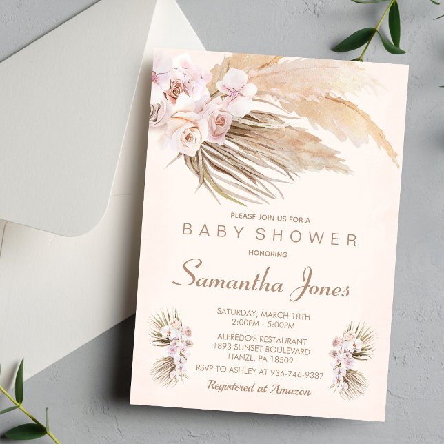 Invitación de Boho Baby Shower (Subido por el creador)