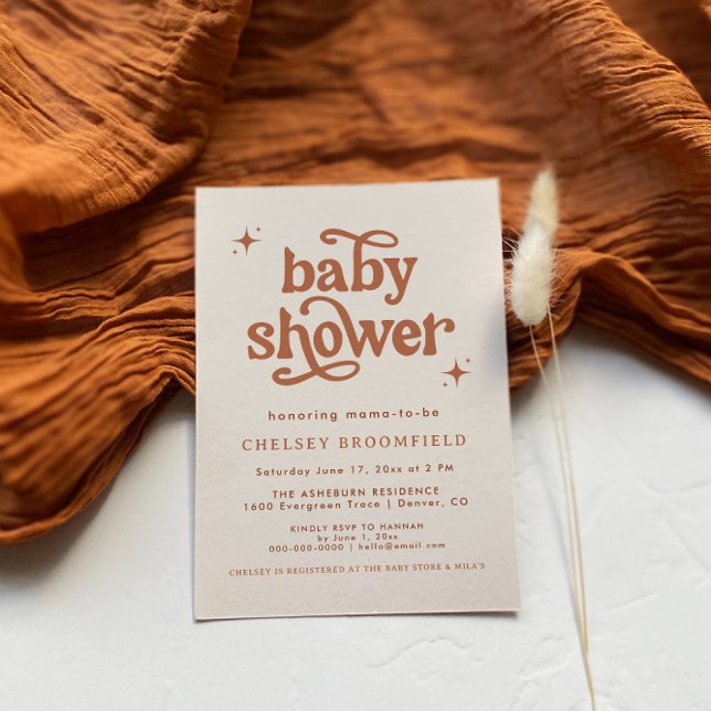 Invitación de Boho Baby Shower, ducha Terracotta (Subido por el creador)