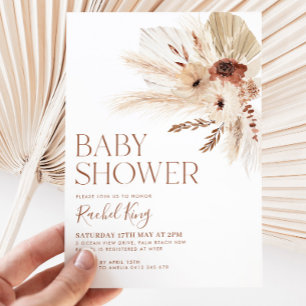 Invitación de Boho Baby Shower Género Rústico neut