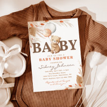 Invitación de Boho Bear Baby Shower | Bear Shower