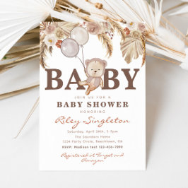 Invitación de Boho Bear Baby Shower | Bear Shower