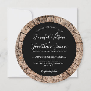 Invitación de Boho Black al Boda Rústico de Grano 