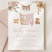 Invitación de Boho Crib & Floral a Baby Shower