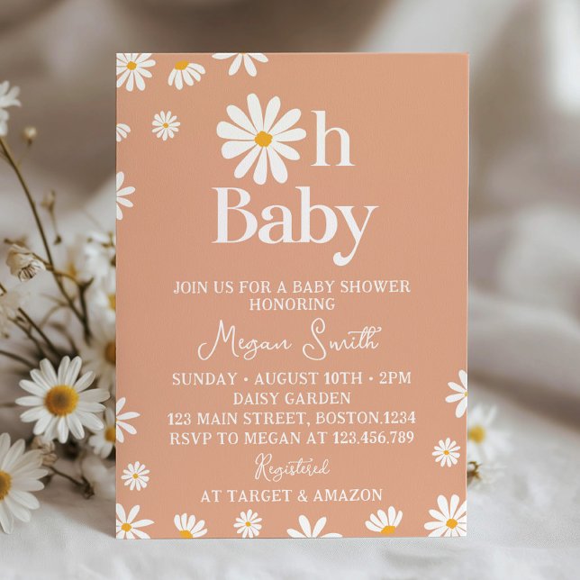 Invitación de Boho Daisy Baby Shower (Subido por el creador)