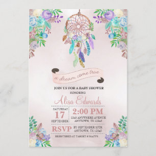 Invitación de Boho Dreamcatcher Baby Shower