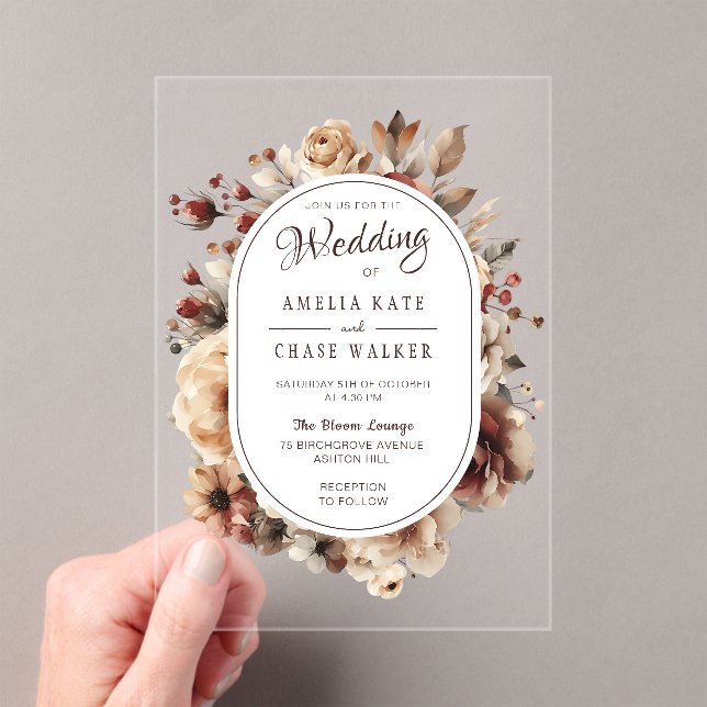 Invitación de Boho Floral de la Boda de Marco Acrí (Insitu (portátil))