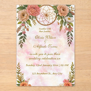 Invitación de Boho Floral Dreamcatcher Wedding
