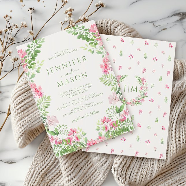 Invitación de Boho Floral Floral Wreath Garden Wed (Subido por el creador)