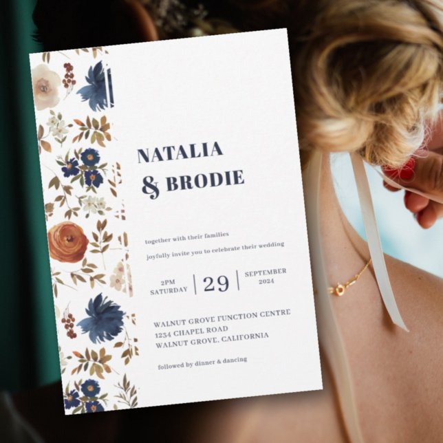 Invitación de Boho Floral Watercolor Wedding (Subido por el creador)