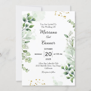 Invitación de Boho Greenery Dreamcatcher Wedding