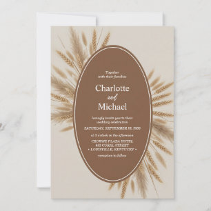 Invitación de Boho Pampas para la Boda de Oval de