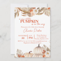 Invitación de Boho Pumpkin a Baby Shower