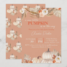 Invitación de Boho Pumpkin a Baby Shower