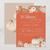 Invitación de Boho Pumpkin a Baby Shower