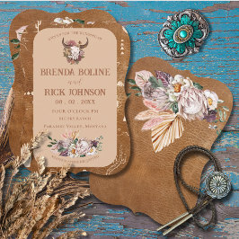 Invitación de Boho Ranch Desert Tan Wedding