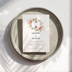 Invitación de Boho Terracotta Watercolor Wedding