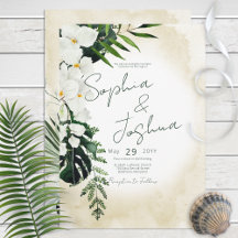 Invitación de Boho Tropical Beach Watercolor Weddi