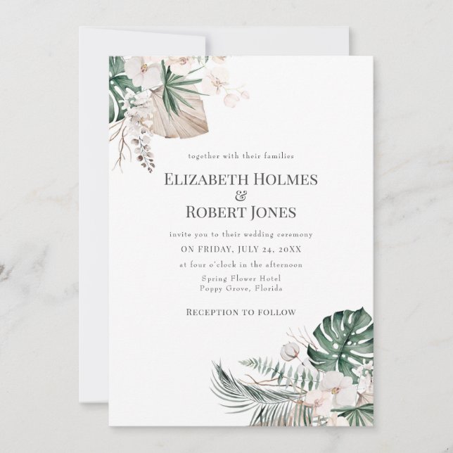 Invitación de Boho Tropical Garden Wedding (Anverso)
