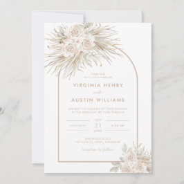 Invitación de Boho Tropical Watercolor Wedding