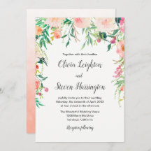 Invitación de Boho Watercolor Floral Wedding