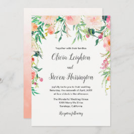 Invitación de Boho Watercolor Floral Wedding