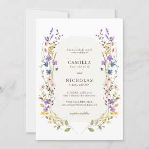 Invitación de Boho Whimsical Wildflower Arch Weddi