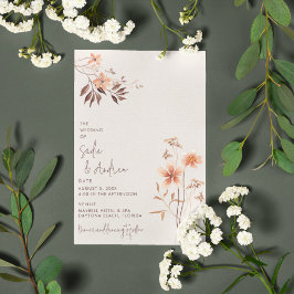 Invitación de Boho Wildlfower a una boda rústica a
