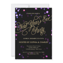 Invitación de Bokeh Glam a fiesta de Año Nuevo