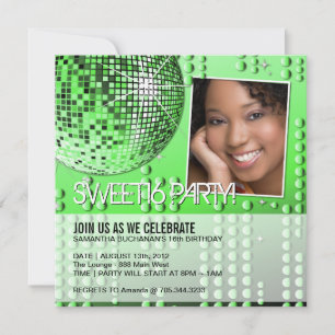 Invitación de Bola de Discoteca Glamurosa Cumpleañ