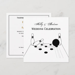 Invitación de bola y bolos de boliche