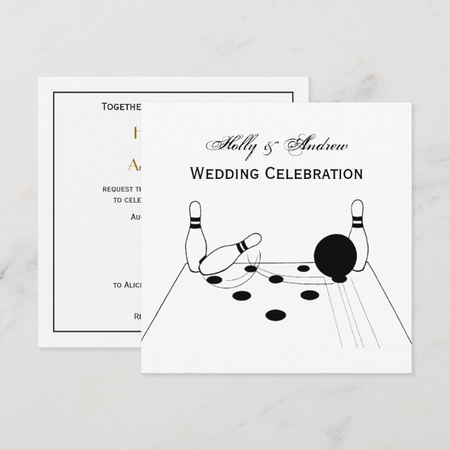 Invitación de Bola y Pins de Bolos (Anverso / Reverso)