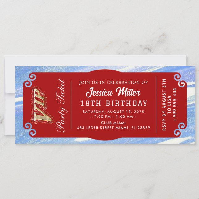 invitación de boleto de fiesta (Anverso)