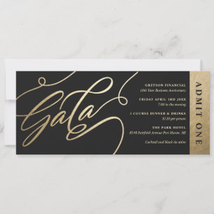 Invitación de Boleto de Gala de Aniversario Corpor