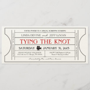 Invitación de Boleto de Película Antiguo
