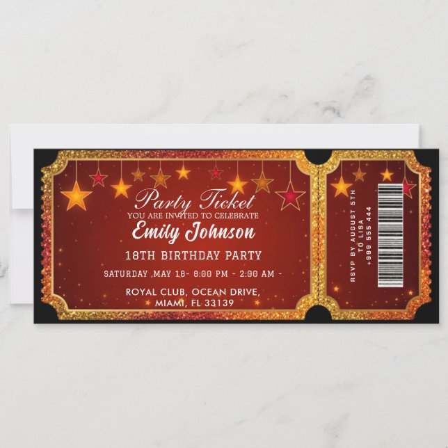 Invitación de Boleto para la Fiesta 2026 (Anverso)