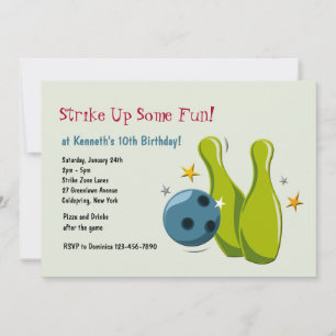 Invitación de boliche Pins